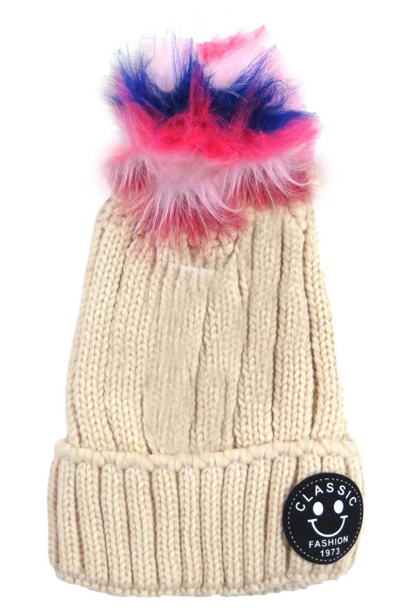 Gorro Color Liso Pompom Multicolor (Classic Fashion)