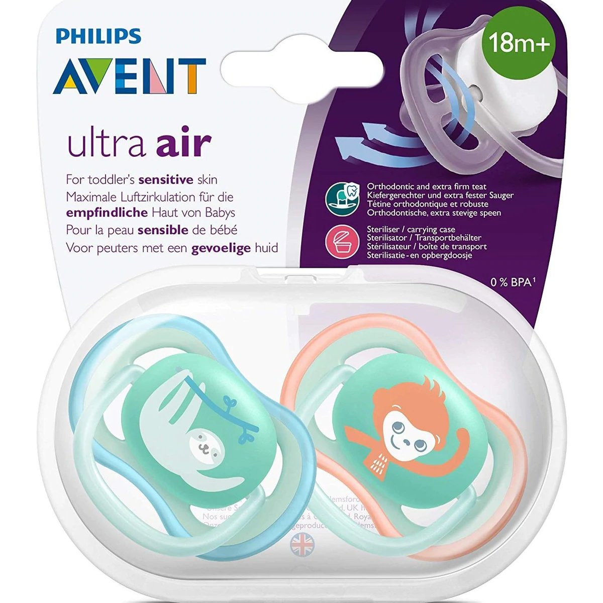 Chupete Ultra Air Silicona 18m+ Meses BPA FREE x2