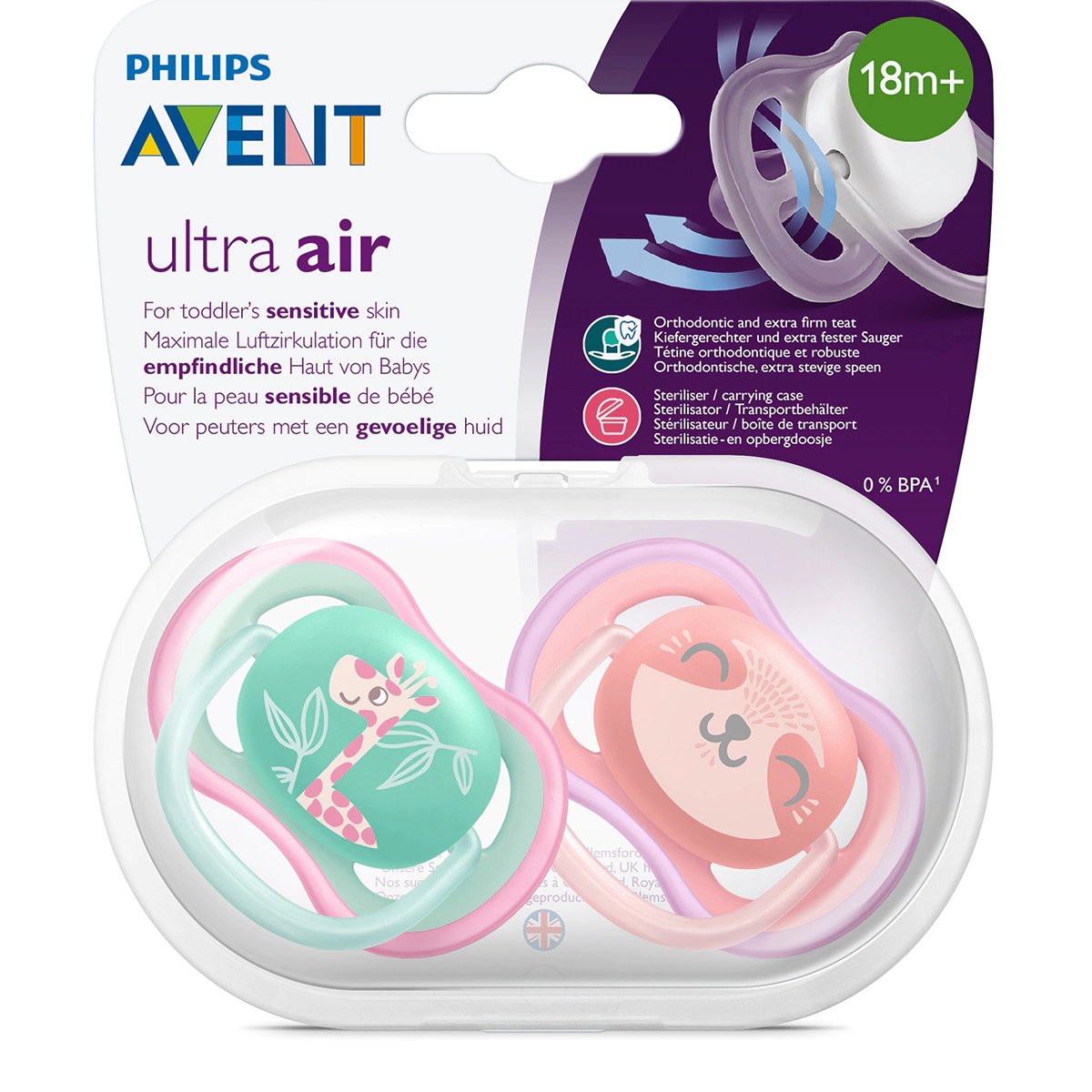 Chupete Ultra Air Silicona 18m+ Meses BPA FREE x2
