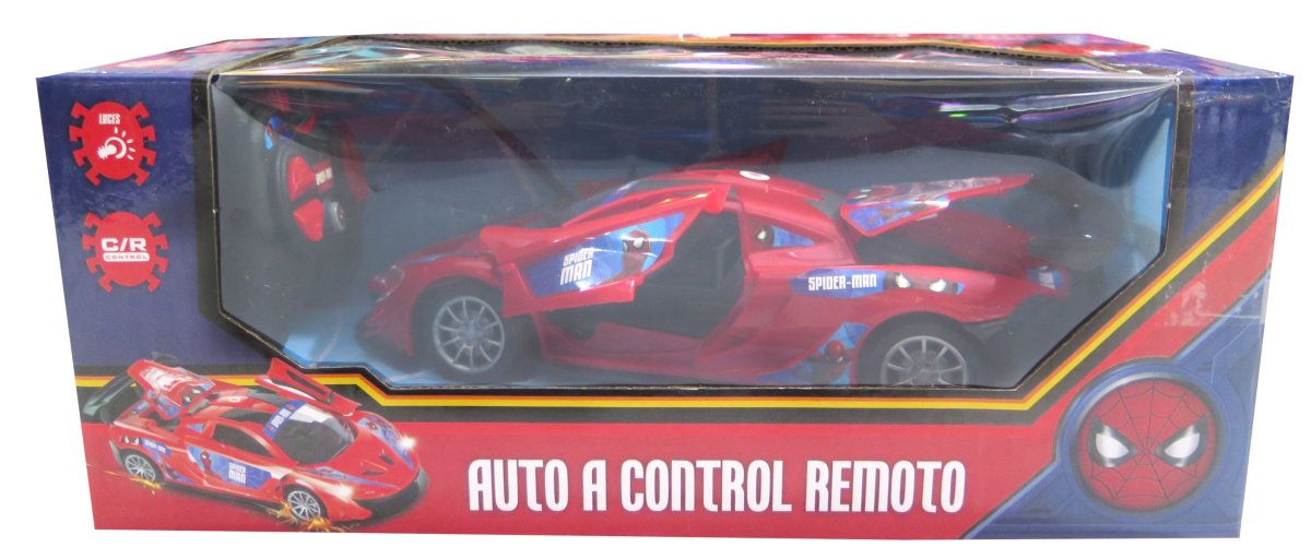 Auto Radio Control Marvel Spiderman Hombre Araña - Con Luz - Abre Y Cierra Las Puertas