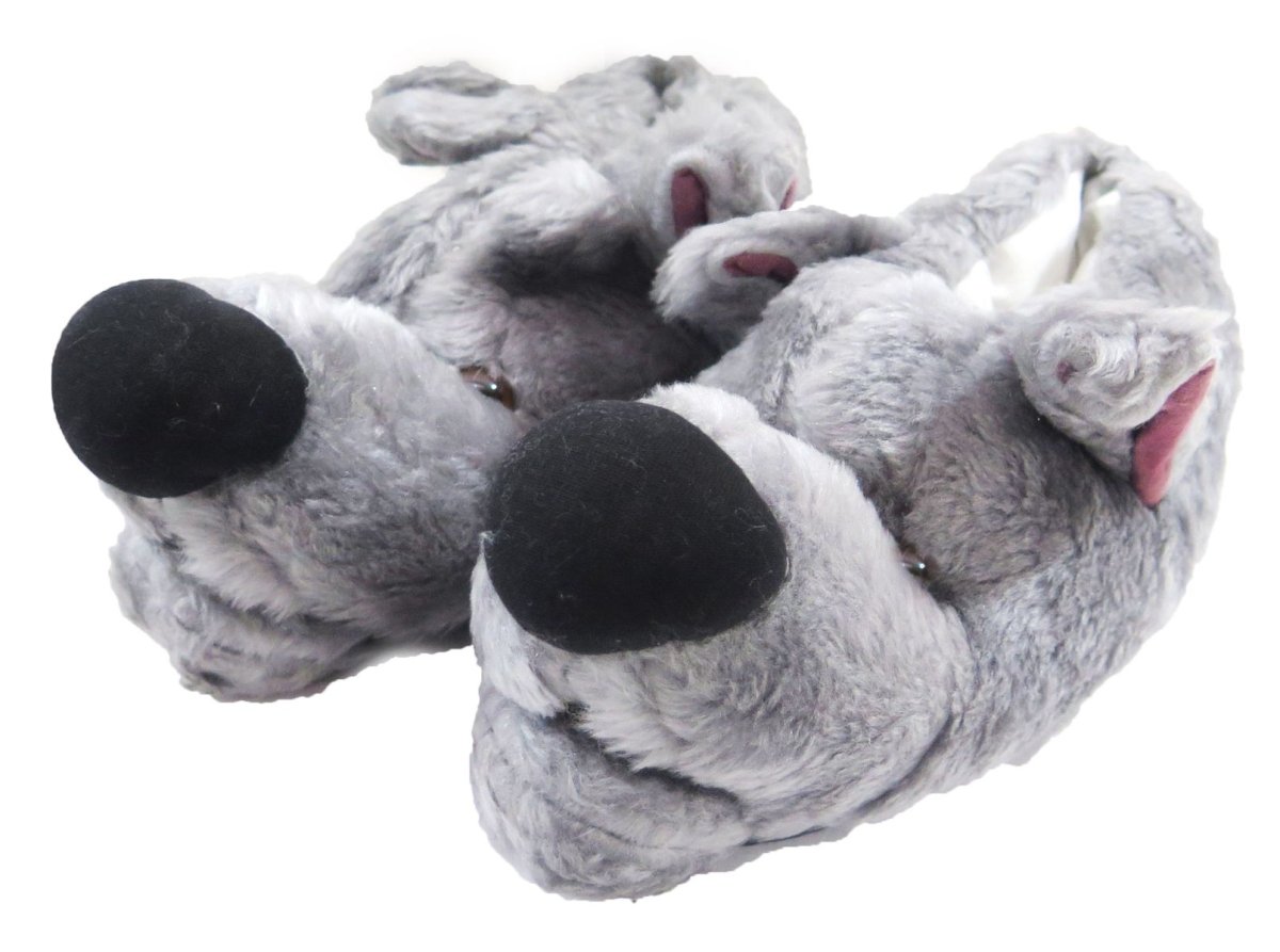 Pantufla Perro Gris con base