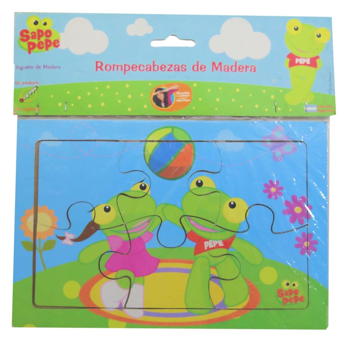 Sapo pepe Rompecabezas de madera 6 piezas