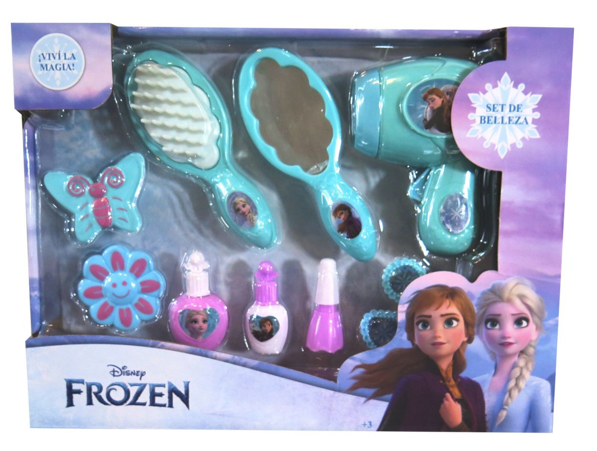 Set De Belleza Frozen - Secador, Peine, Espejo, Accesorios