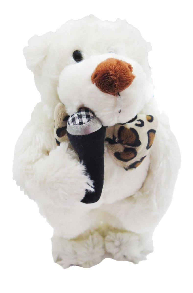 Oso con microfono camina y canta