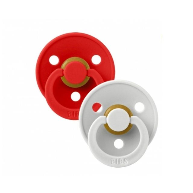 Chupete Bibs Colour Collection x 2 - Candy Apple/Haze - Tetina De Caucho Natural - Latex - 0-6 Meses