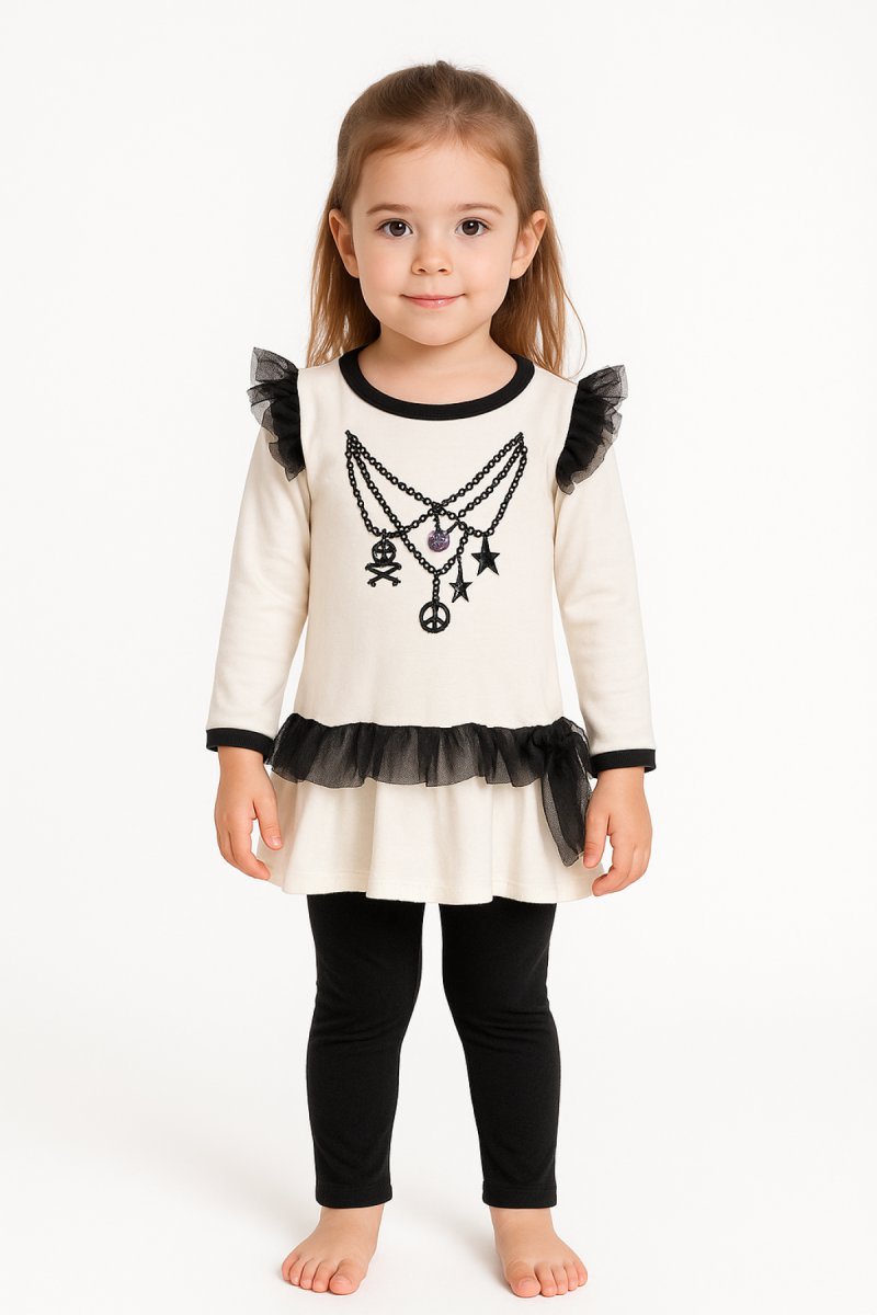 Conjunto Glamour Remera Y Calza Con Cadenas