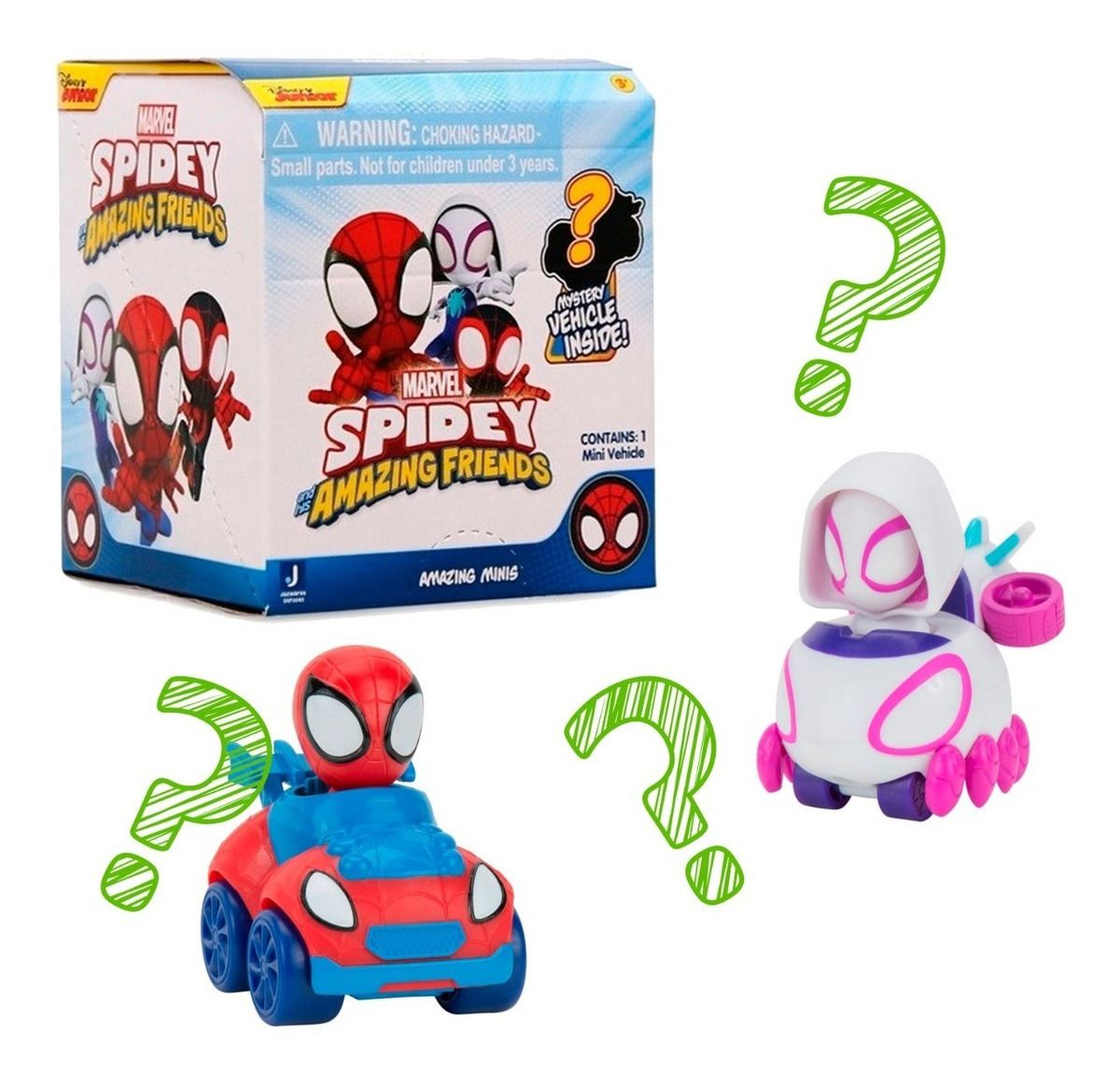 Mini Vehiculo SORPRESA! Spidey And His Amazing Friends - Spidey Y Sus Sorprendentes Amigos - Hombre Araña - Spiderman