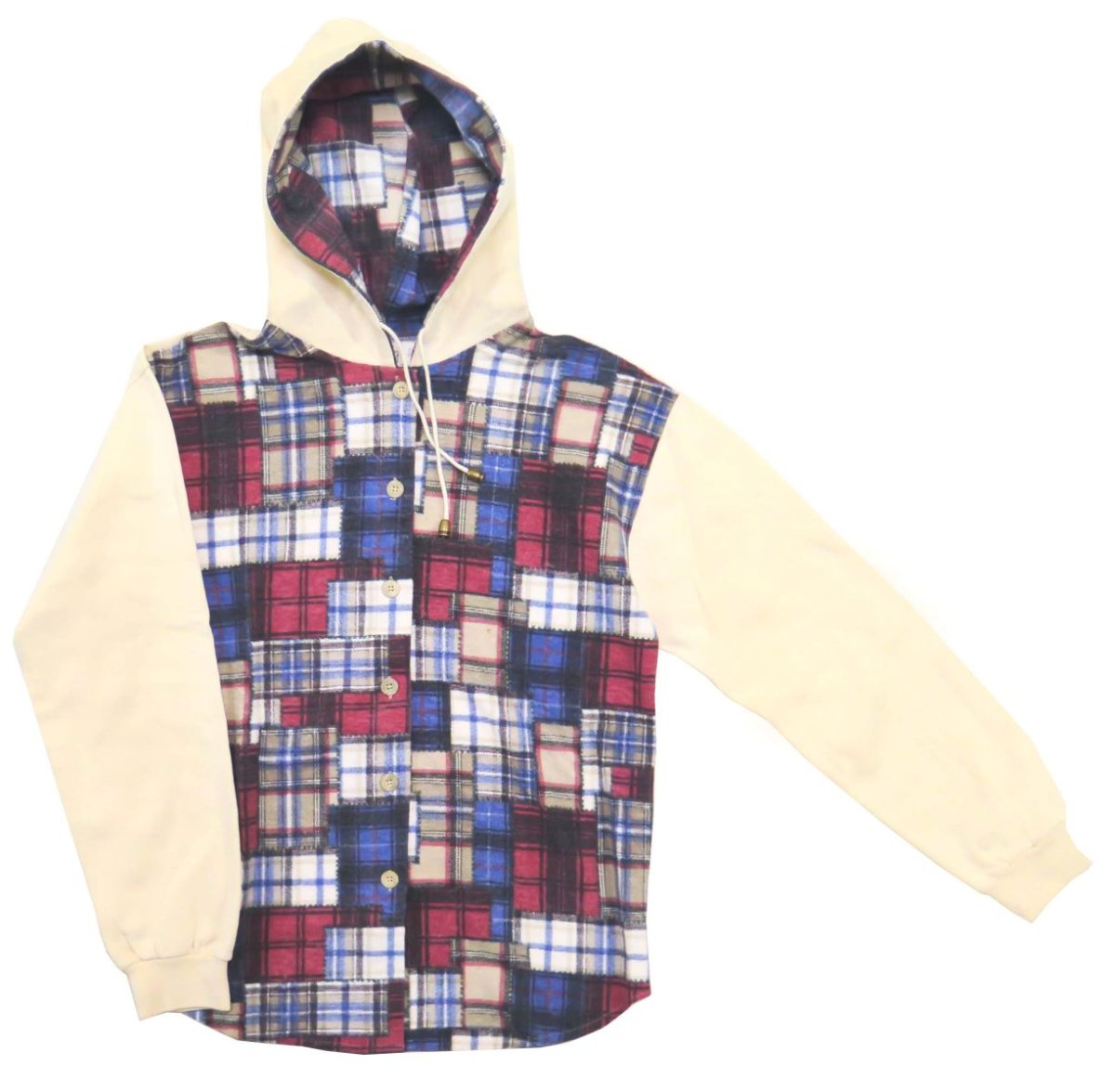 Camisaco tela escocesa con capucha y botones