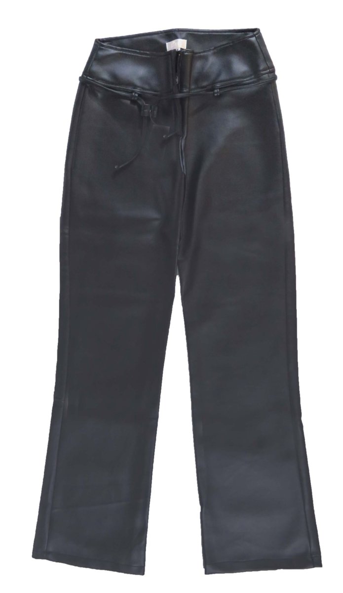 Pantalon Cuero Negro Liso