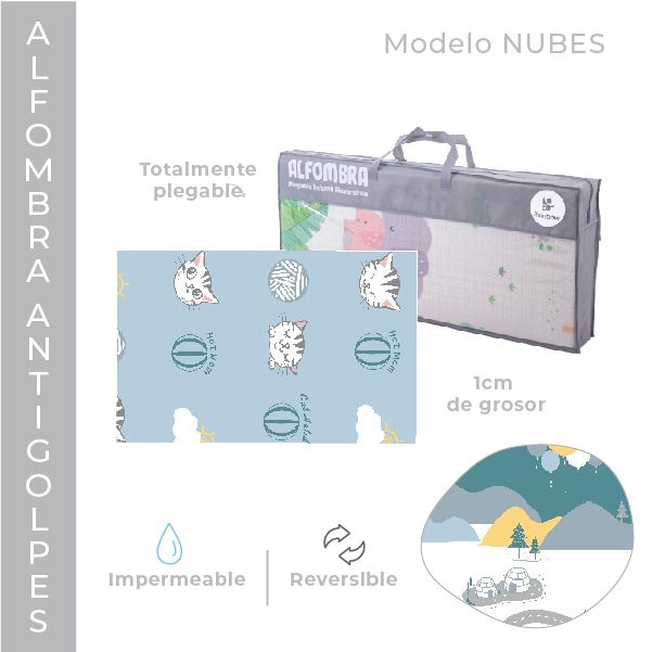 Alfombra Antigolpes Plegable Infantil Reversible 180Cm X 160Cm