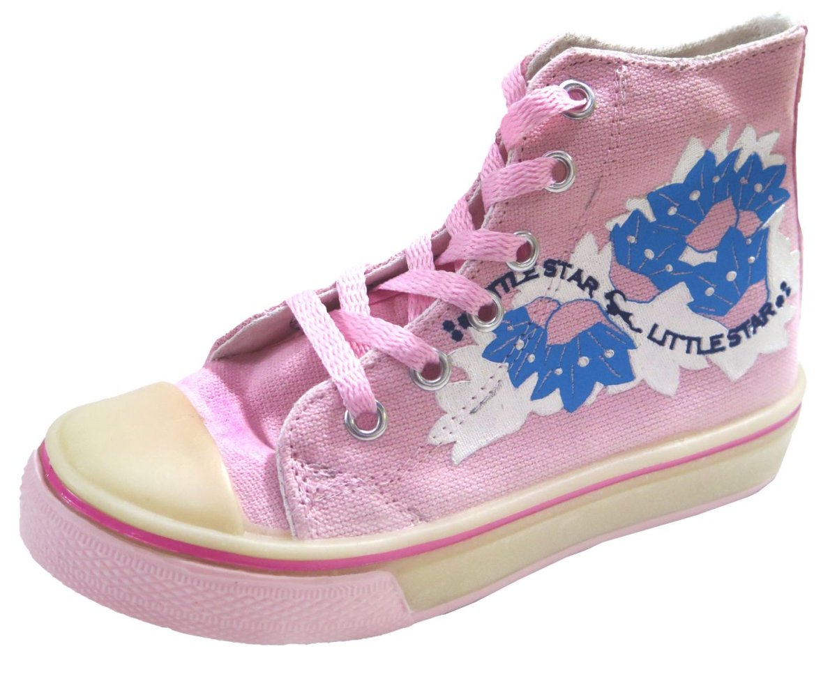 Bota lona basket rosa con estampa