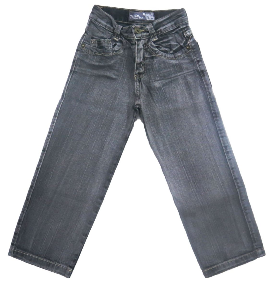 Pantalon jean varon con estampa calavera en bolsillo de atras