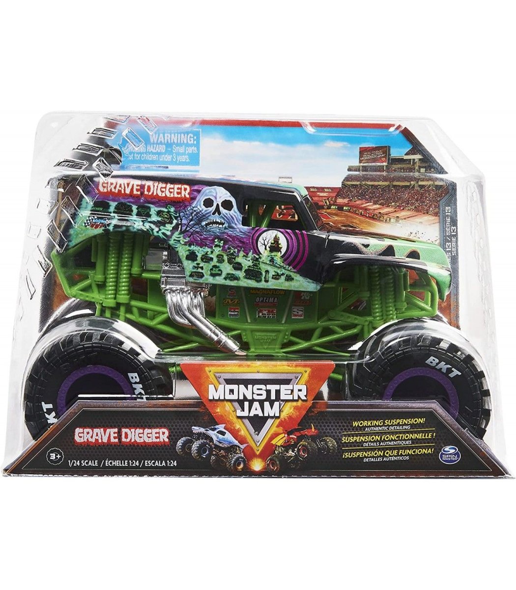 Monster Jam - Vehiculo Metalico Monster Truck con Suspension Real - Escala 1:24
