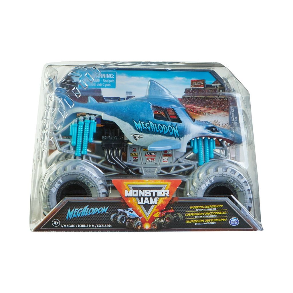 Monster Jam - Vehiculo Metalico Monster Truck con Suspension Real - Escala 1:24