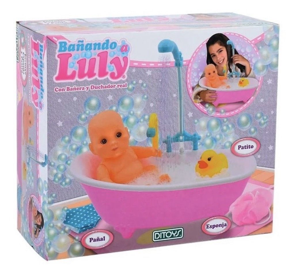 Bañando A Luly - Bebote Con Bañera Y Duchador Real