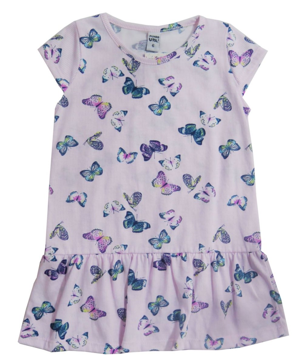 Vestido de algodon estampado c/ Mariposas