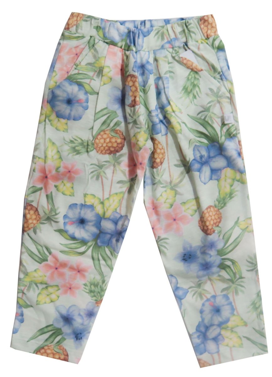 Pantalon algodon flame estampado flores y anana (piña)