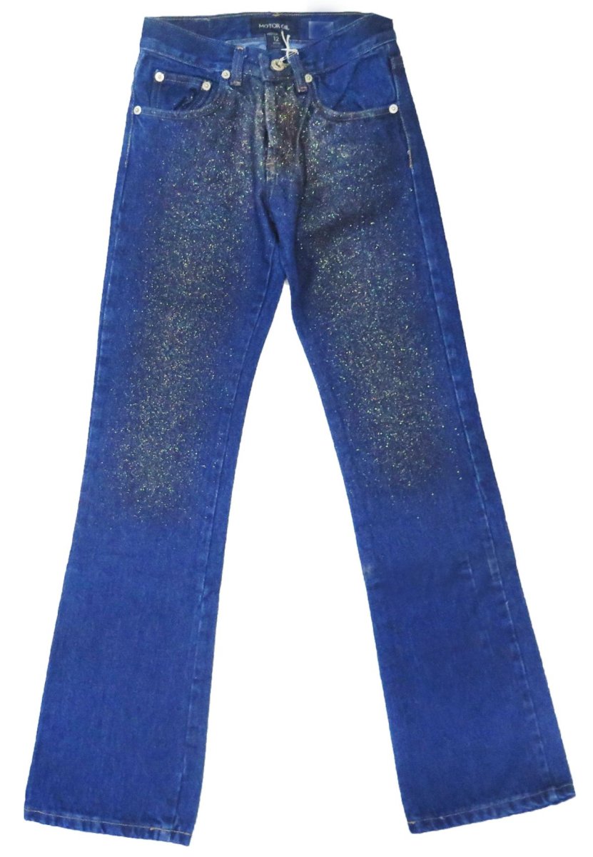 Pantalon jean azul oscuro con brillos