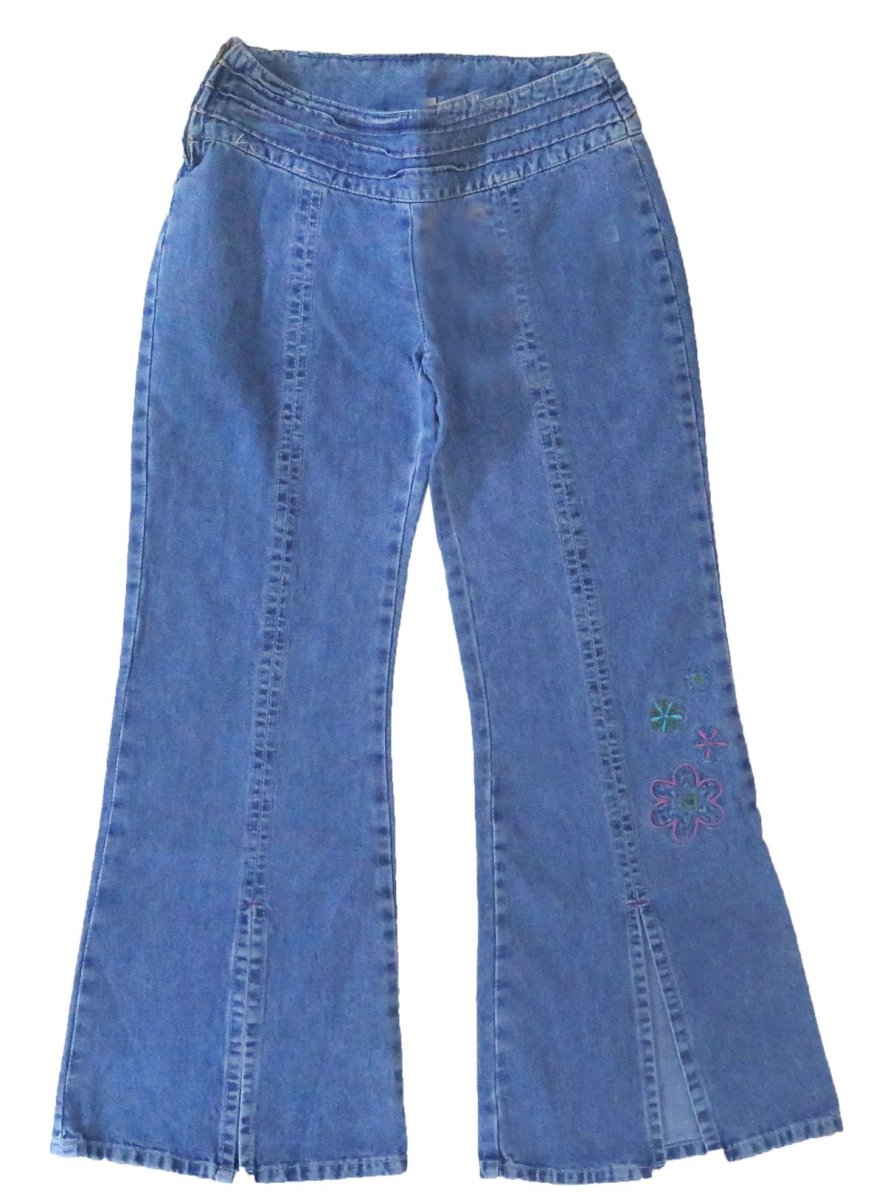 Pantalon jean nena flores bordadas