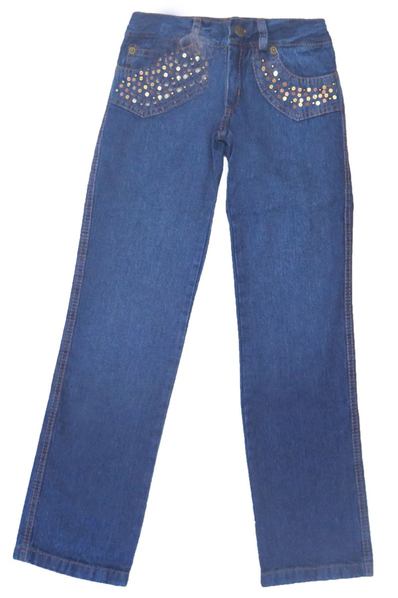 Pantalon jean nena con lentejuelas y tachas