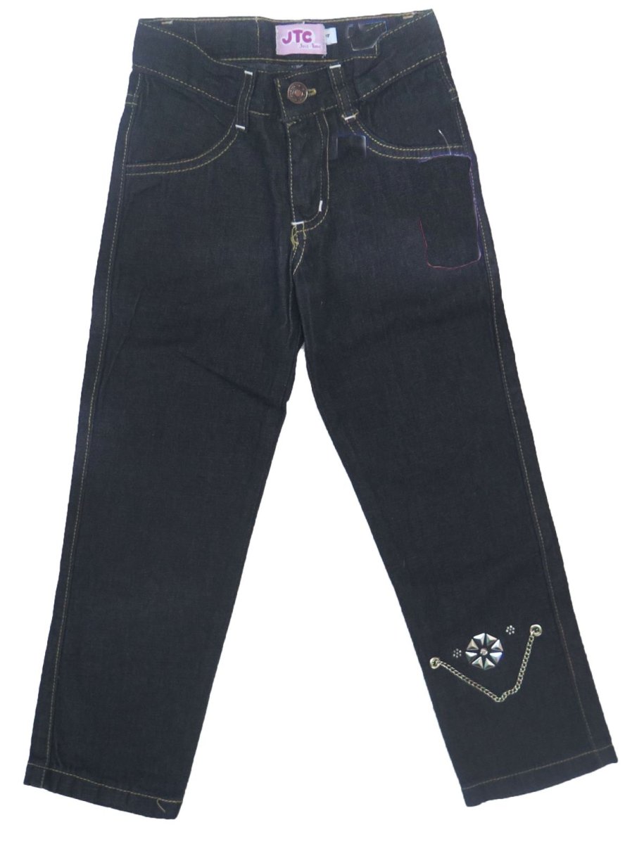 pantalon de jean con cadenita y tachas