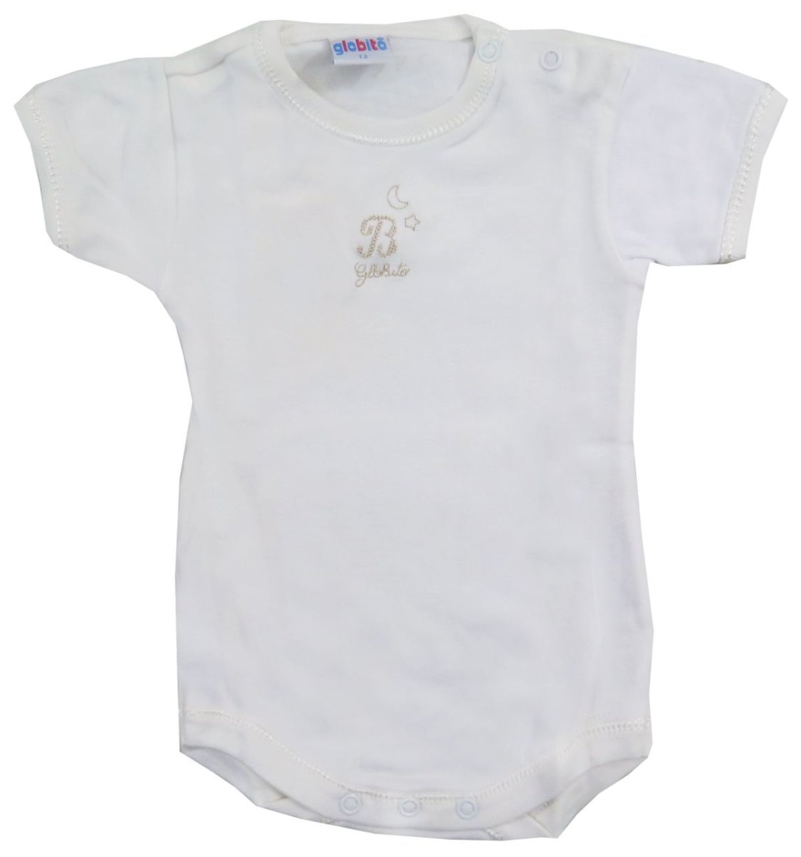 Body Manga Corta Bordado Luna Y Estrella