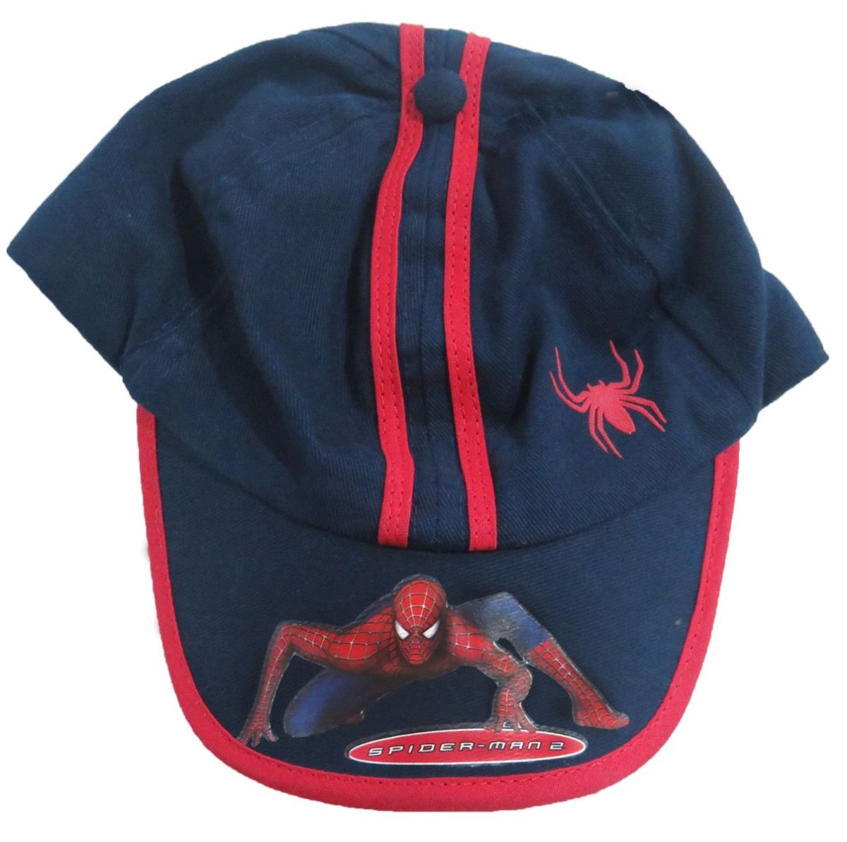 Gorro Cap Visera con Rayas y Estampado Spiderman Agachado