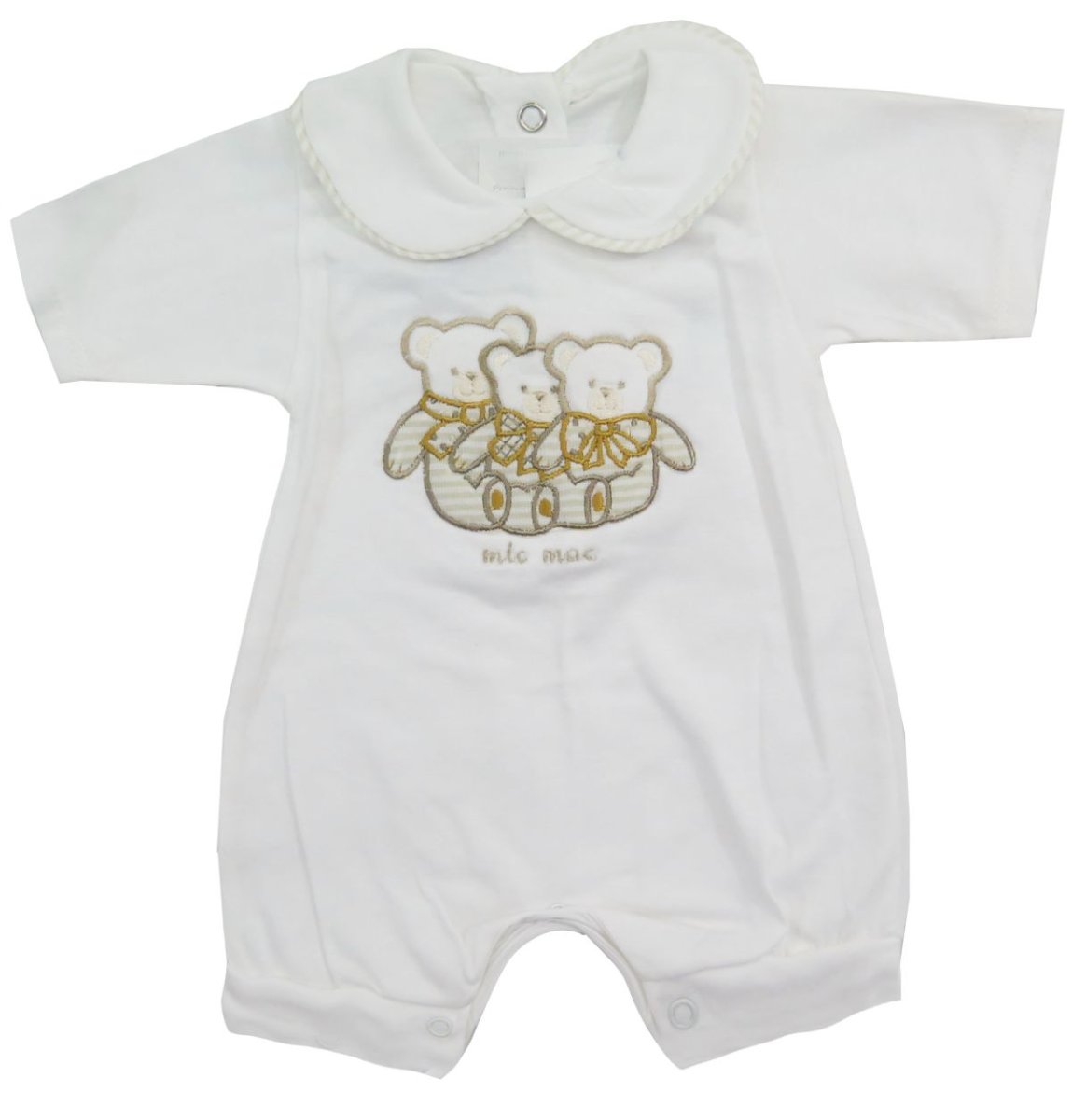 Enterito Bordado Oso Manga Corta