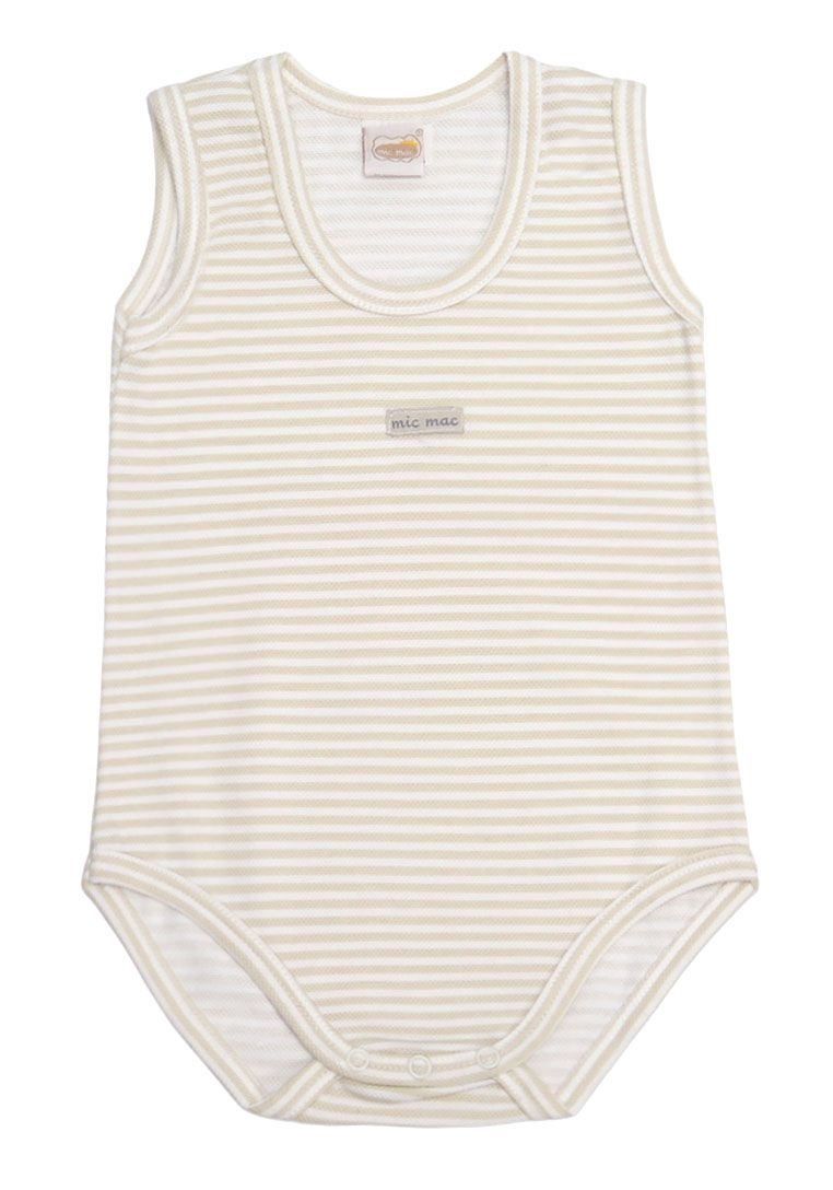 Body Sin Mangas Musculosa de Pique Rayado