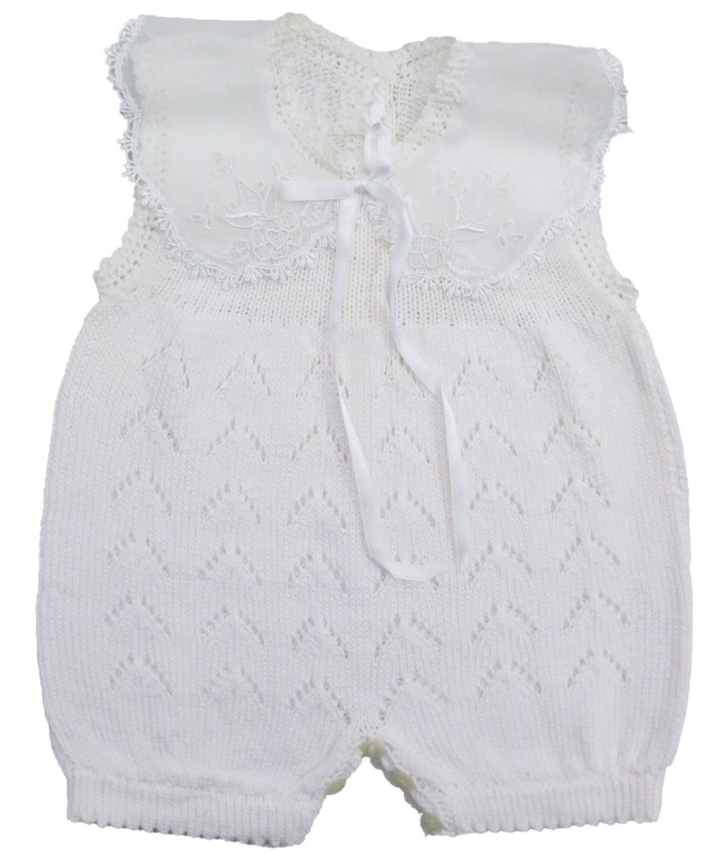 Enterito Sin Mangas Hilo con Bordado