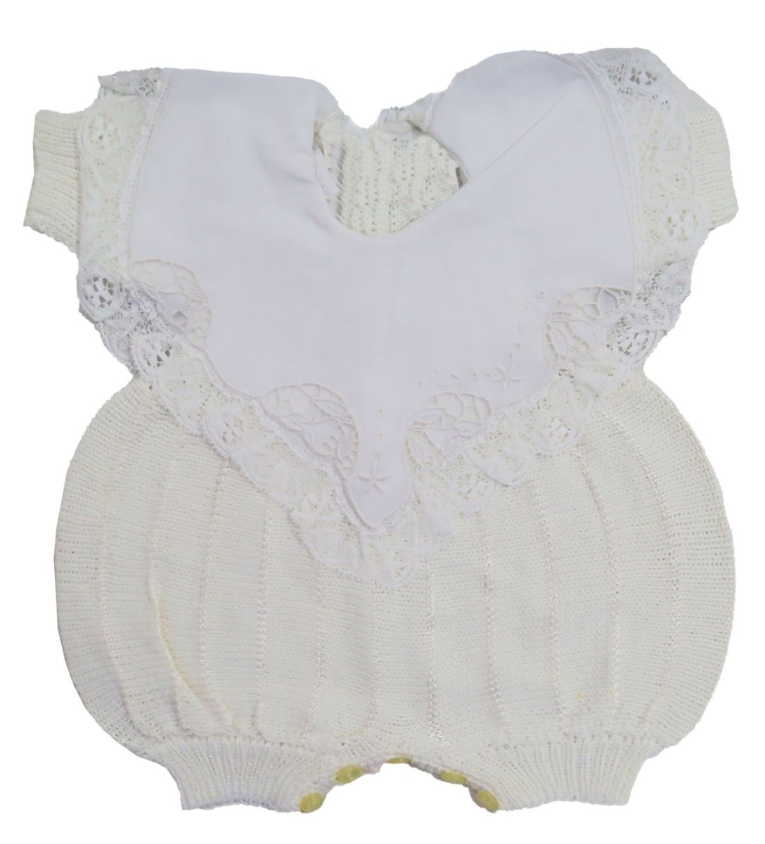 Enterito manga corta de hilo con puntilla