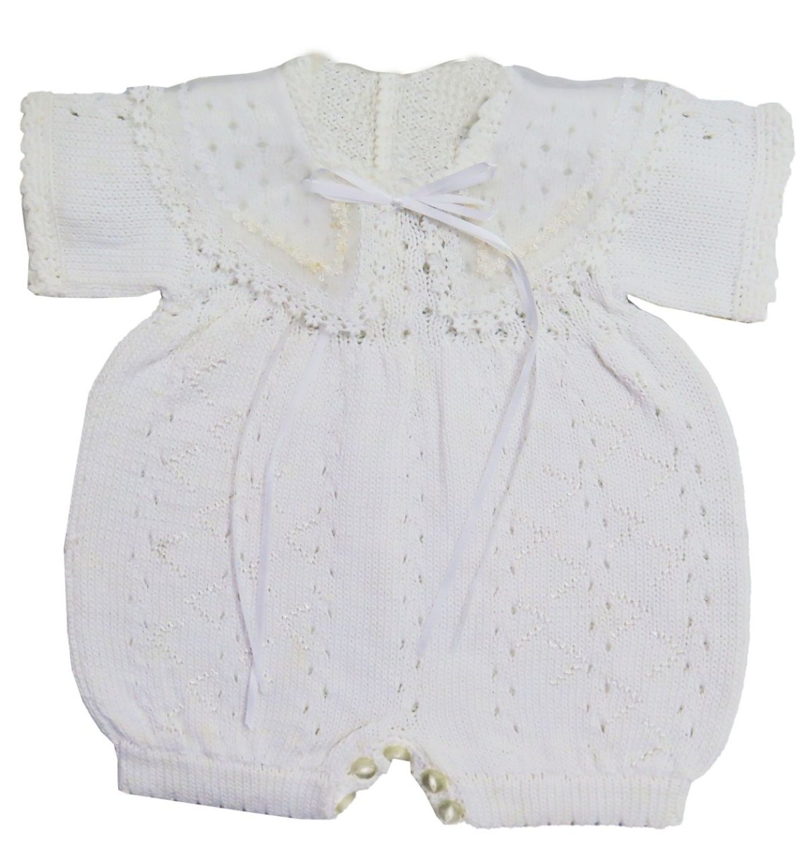 Enterito hilo manga corta con puntilla