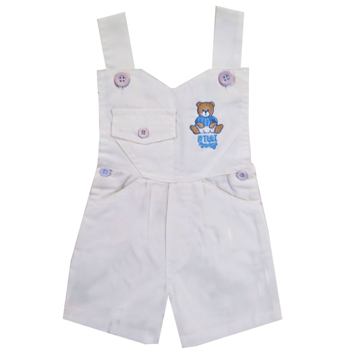 Jardinero corto con osito bordado