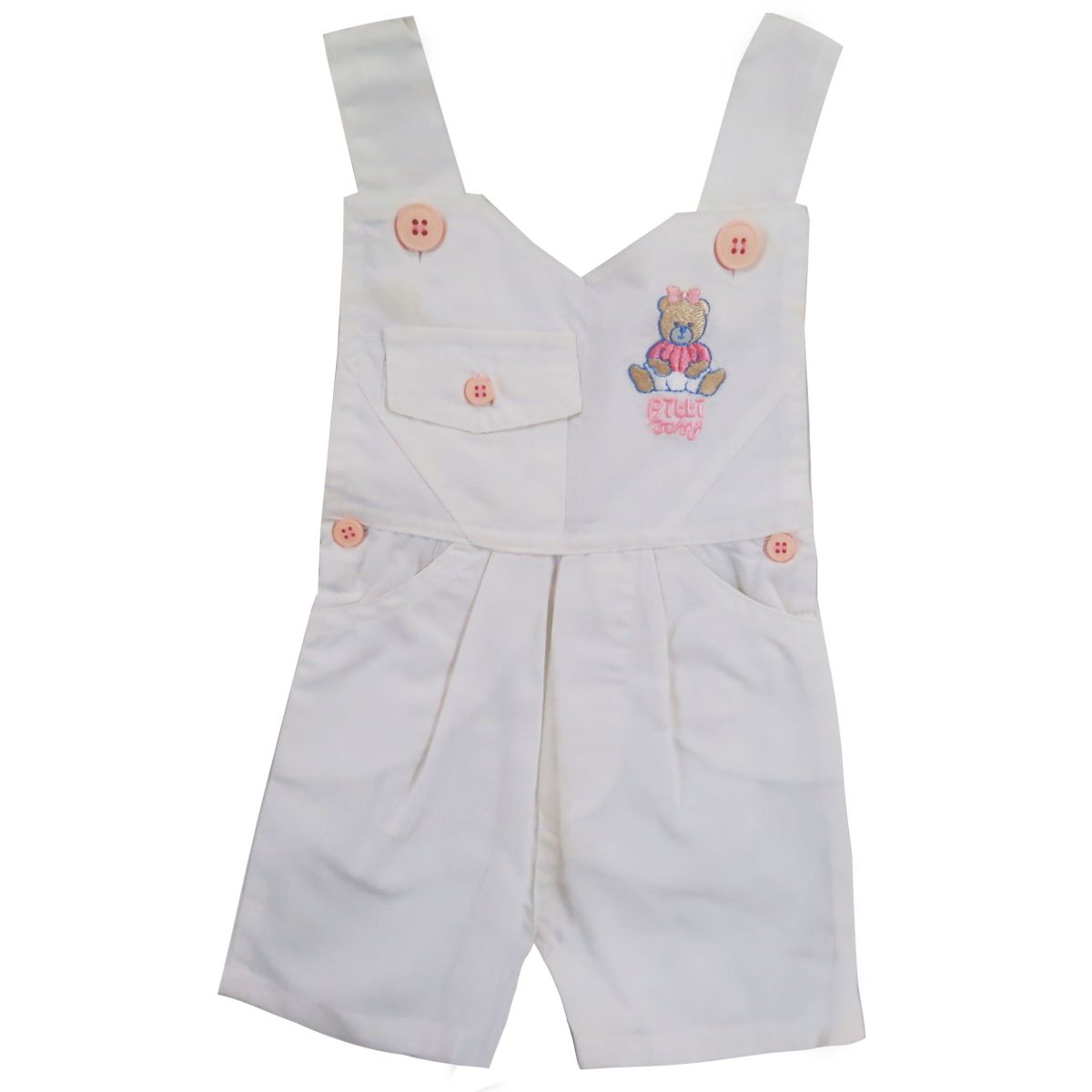 Jardinero corto con osito bordado