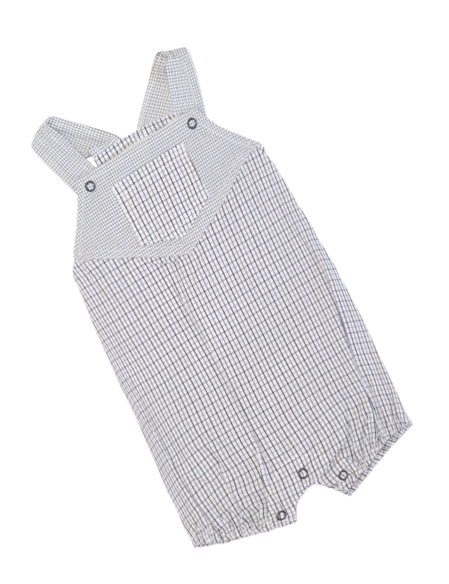 Jardinero a cuadros blanco y negro