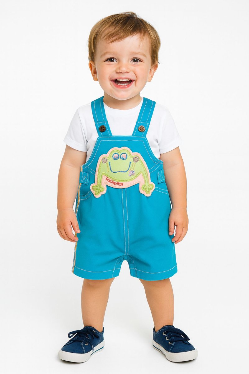 Jardinero con aplique de rana