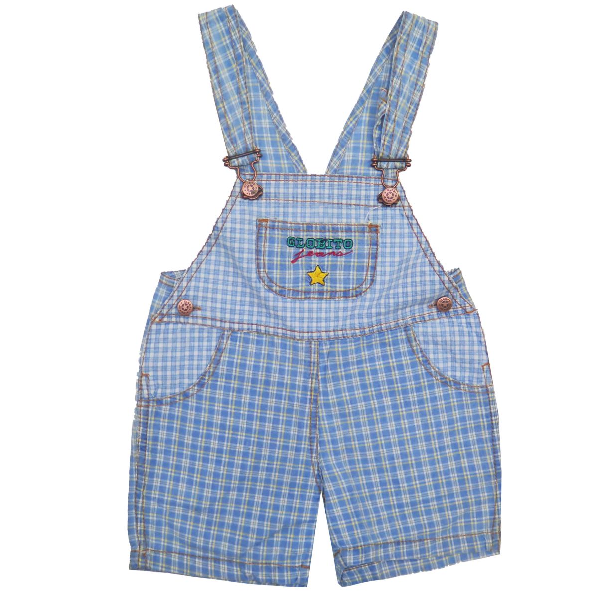 Jardinero simil jean escoces costura a contratono