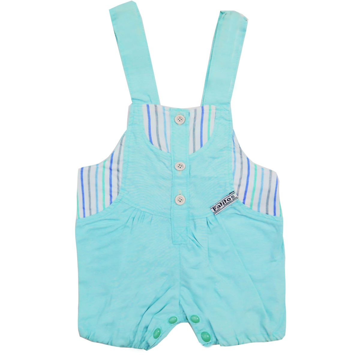 Jardinero turquesa con estampa a rayas