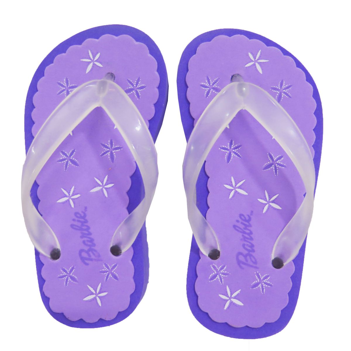 Ojotas Barbie con flores en plantilla - Base alta