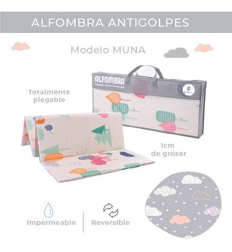 Alfombra Antigolpes Plegable Infantil Reversible 180Cm X 200Cm