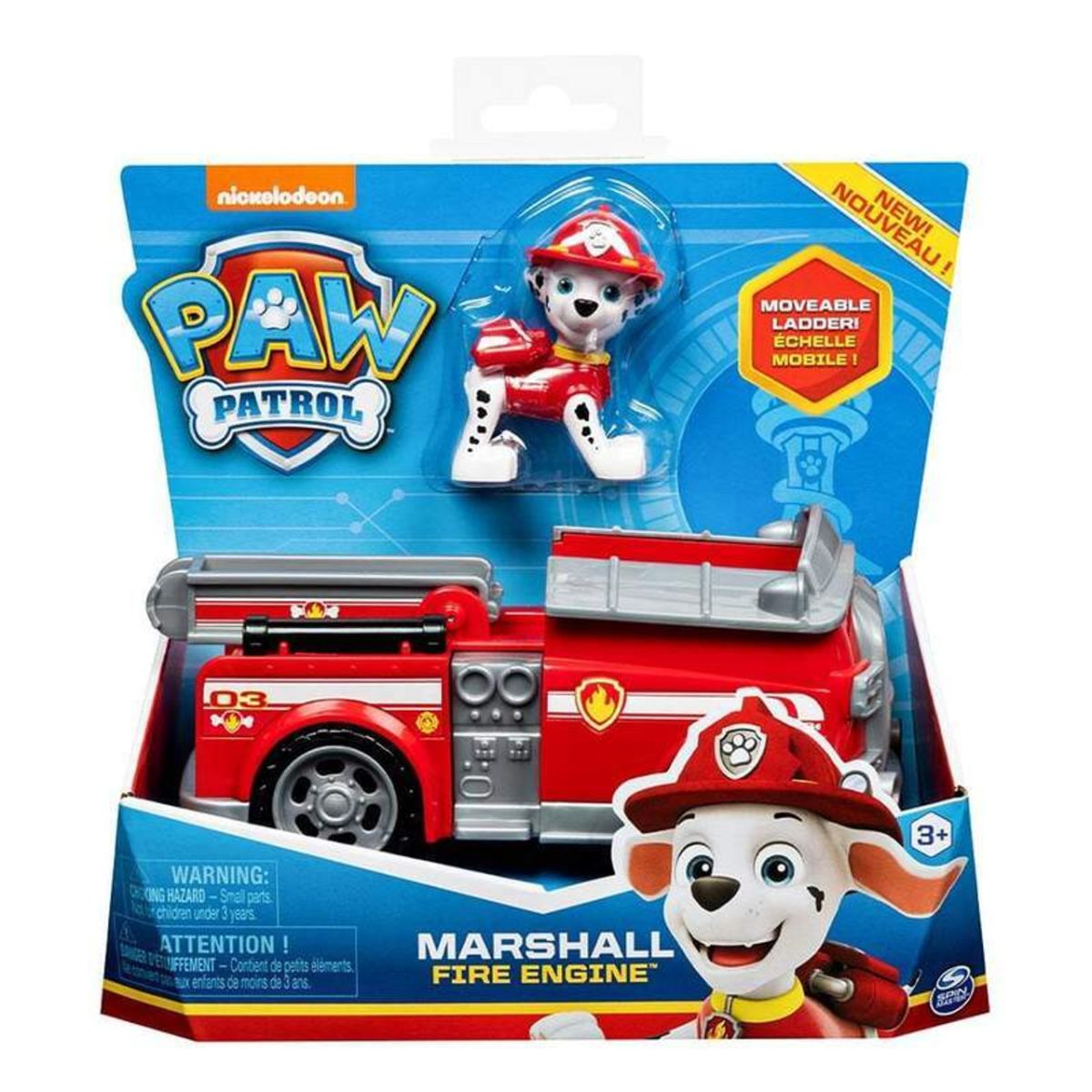 Paw Patrol Muñeco Marshall Con Vehiculo Camion De Bombero - Figura