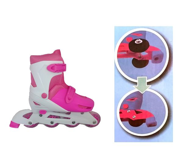 Rollers Patines Evolutivos 2 en 1 - Talle Regulable - (Las ruedas se pueden usar en linea ó 2 ruedas atras y 1 adelante)