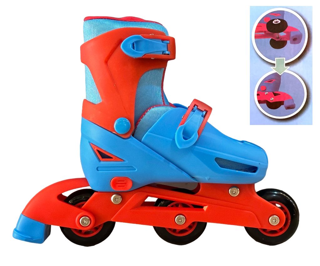 Rollers Patines Evolutivos 2 en 1 - 3 Ruedas - Talle Regulable (Las ruedas se pueden usar en linea ó 2 ruedas atras y 1 adelante)