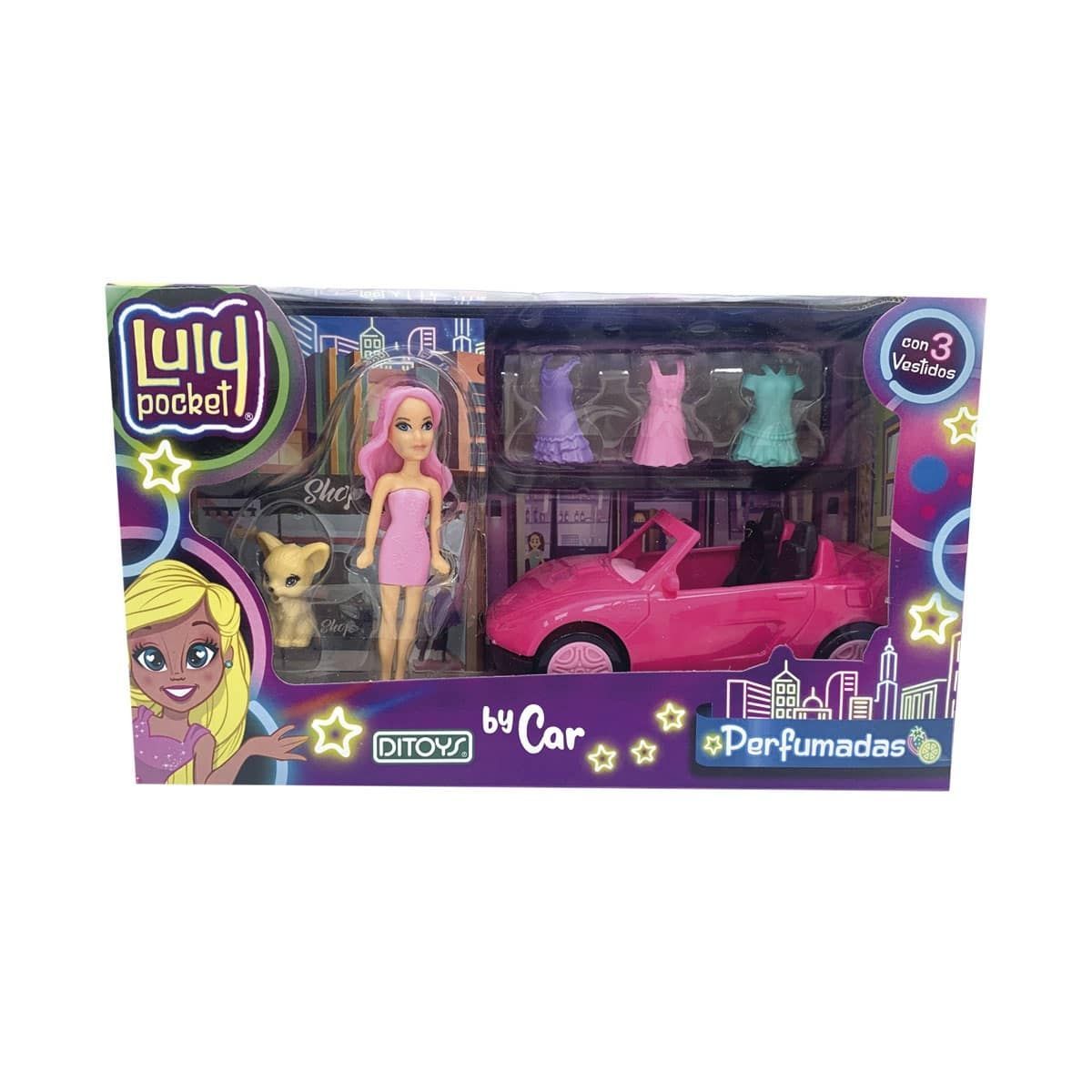 Luly Pocket Perfumadas - Muñeca Con Carro Y Accesorios