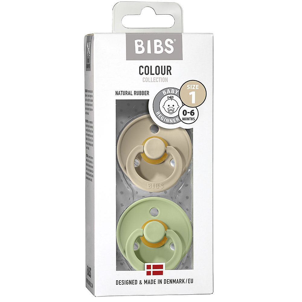 Chupete Bibs Colour Collection x 2 - Sand / Pistachio - Tetina De Caucho Natural - Latex - 0 - 6 Meses