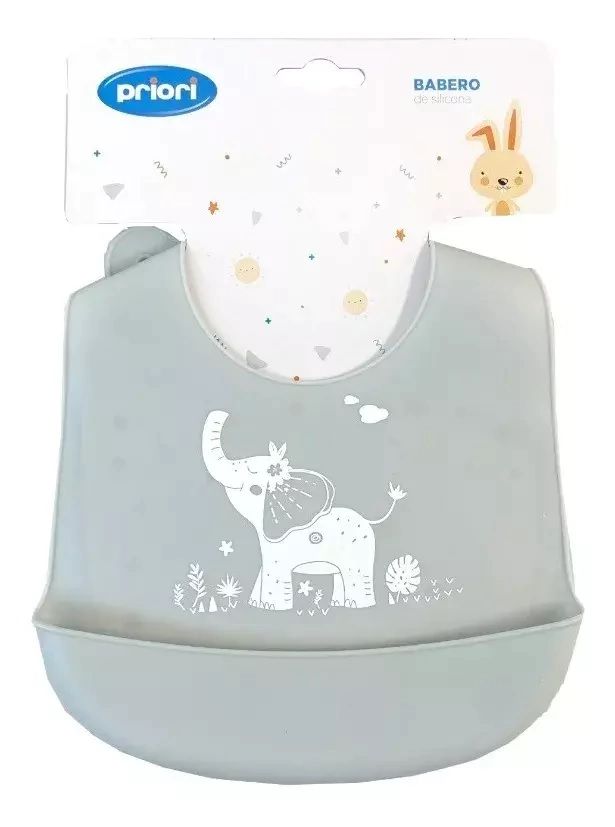 Babero Silicona Con Estampa De Elefante