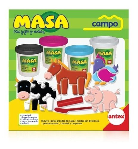 Juego De Masa - Campo - Incluye Moldes De Animales
