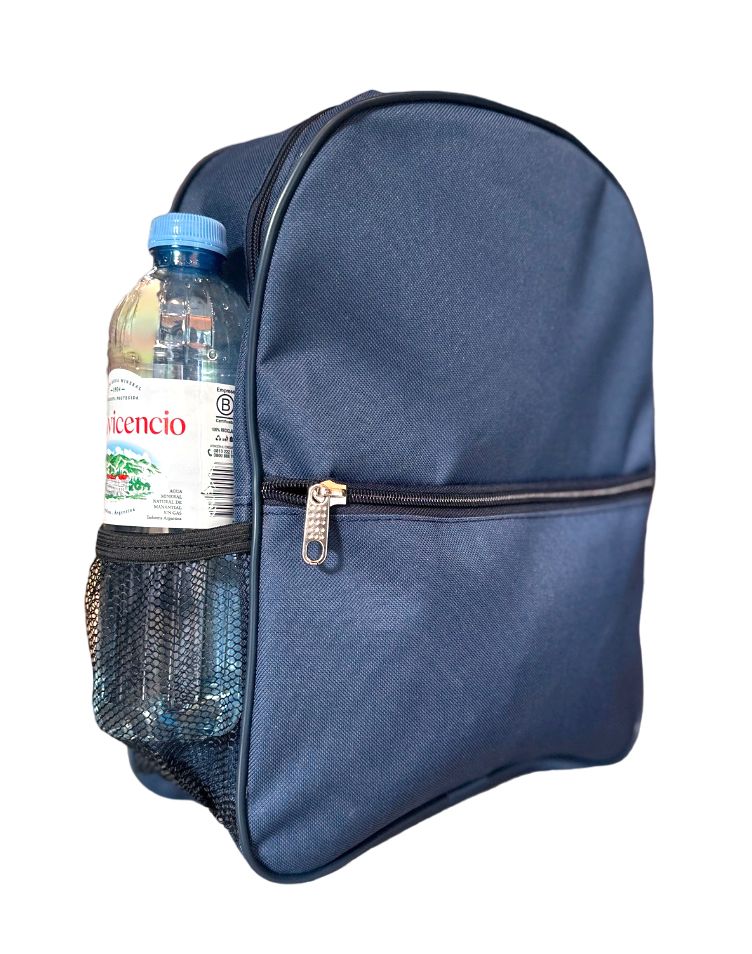 Mochila Espalda jardin Azul Marino Lisa - 33 cm. x 10 cm. x 26 cm.