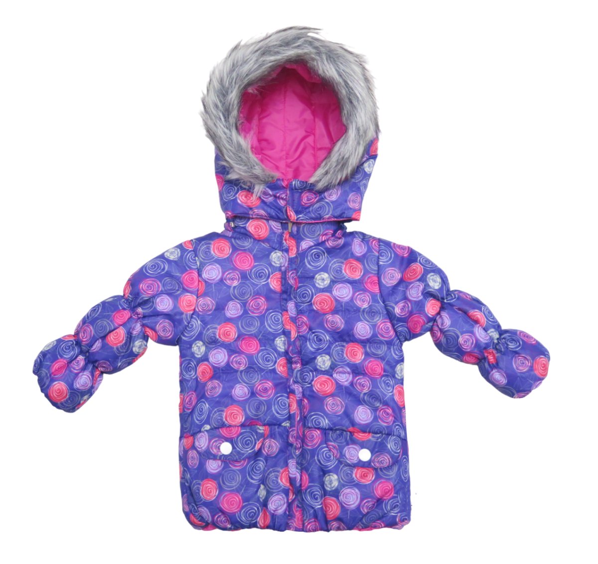 Campera Reversible Estampada Con Capucha