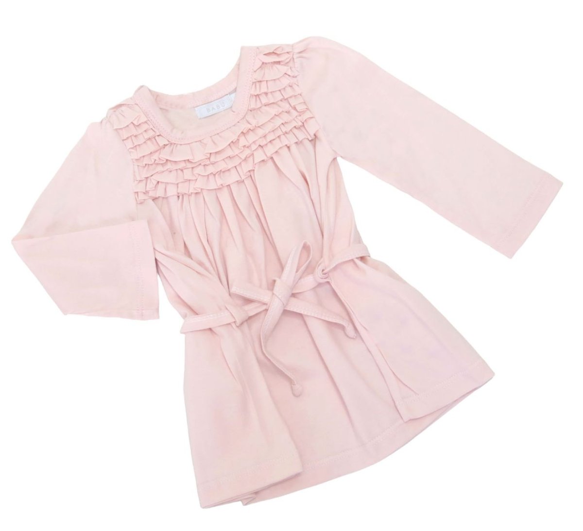 Vestido Manga Larga De Jersey Con Volados